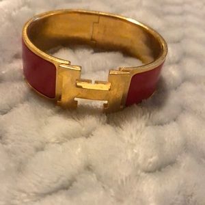 Hermès enamel wide clic-clac H bracelet